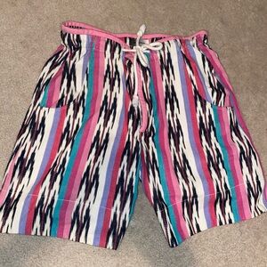 Isabel Marant Pink and Blue Striped Athletic Shorts